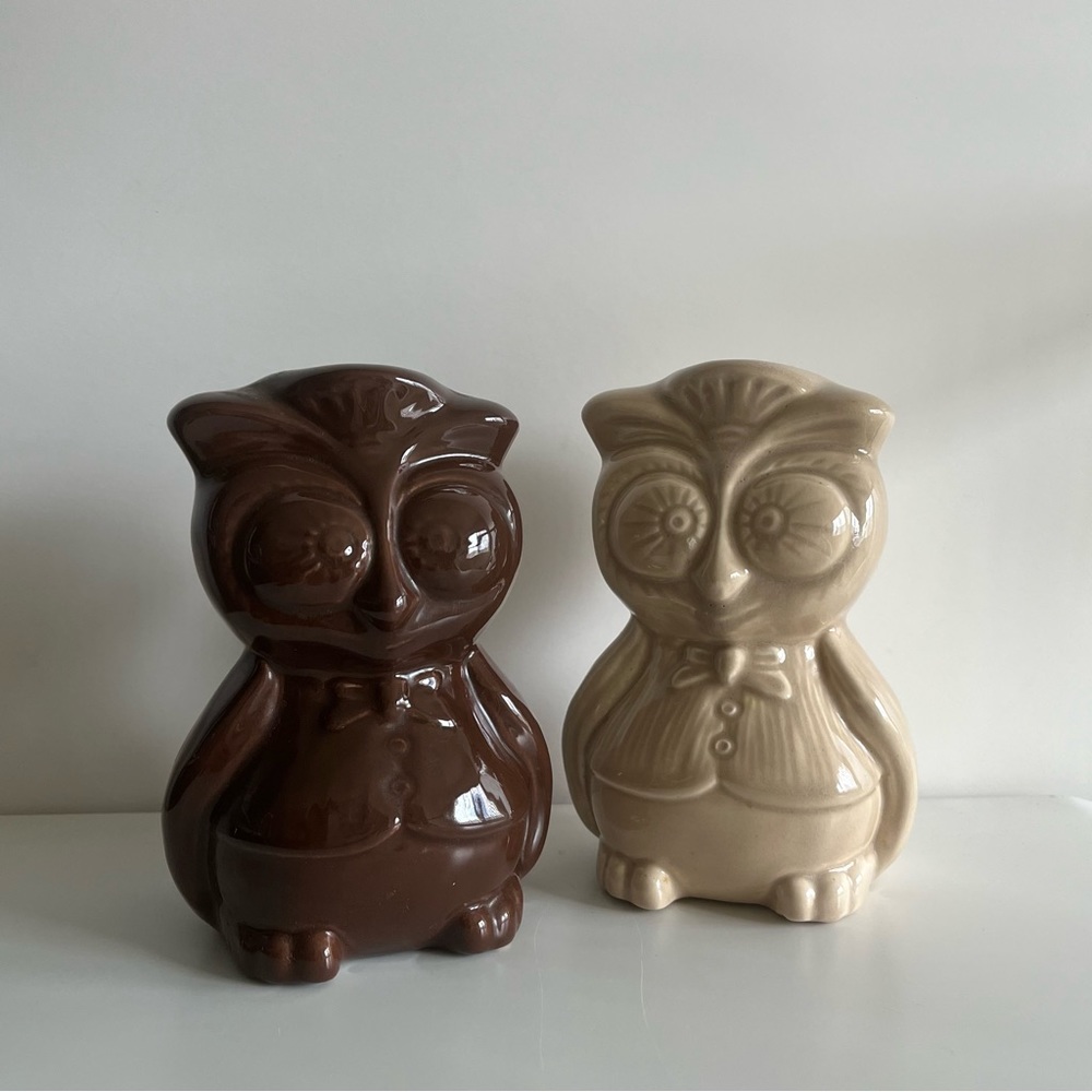 Vintage Owl Salt & Pepper Shakers 70s 80s